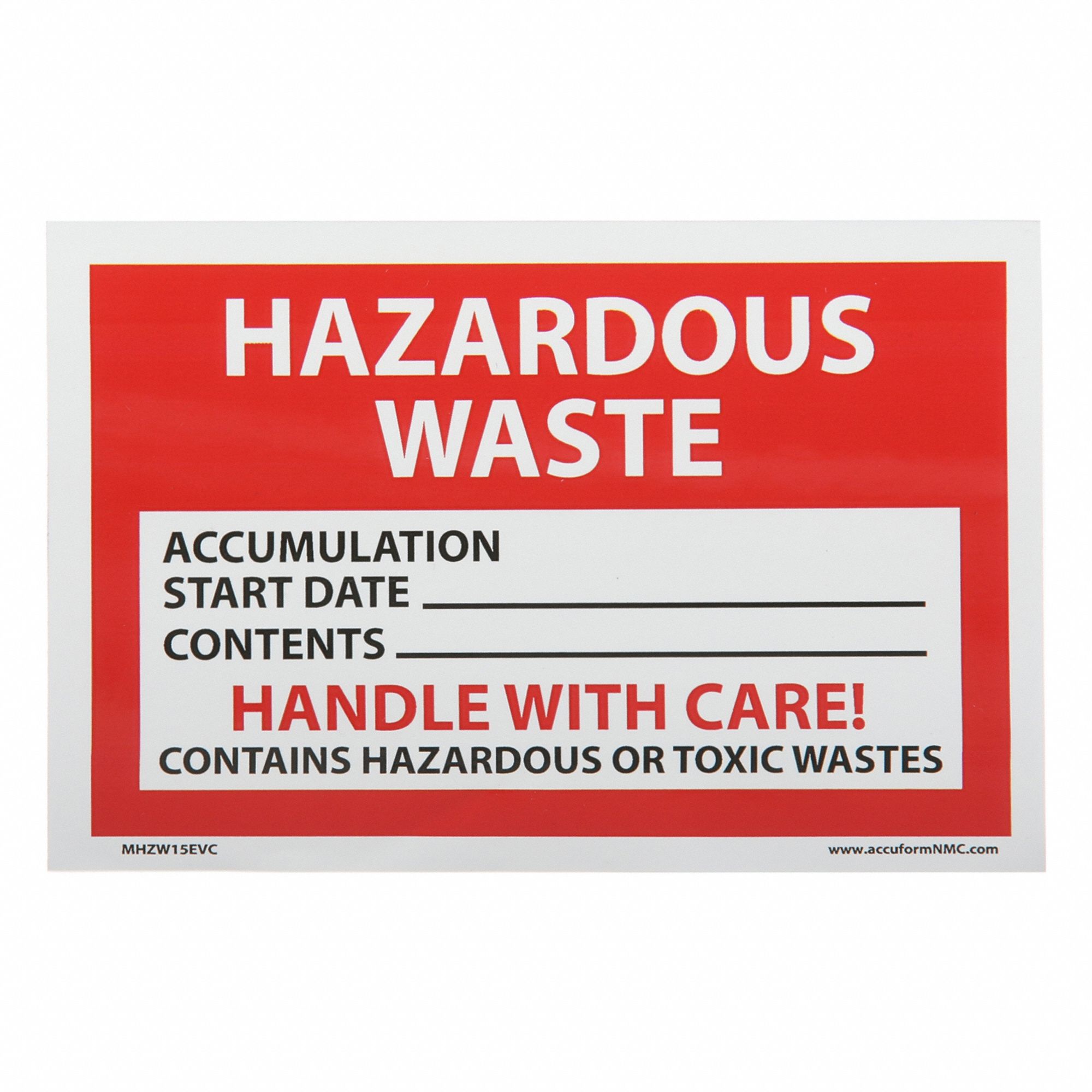 DOT Handling Label: Handle With Care!/Contains Haz or Toxic Wastes, 6 in x 4 in, 100 PK