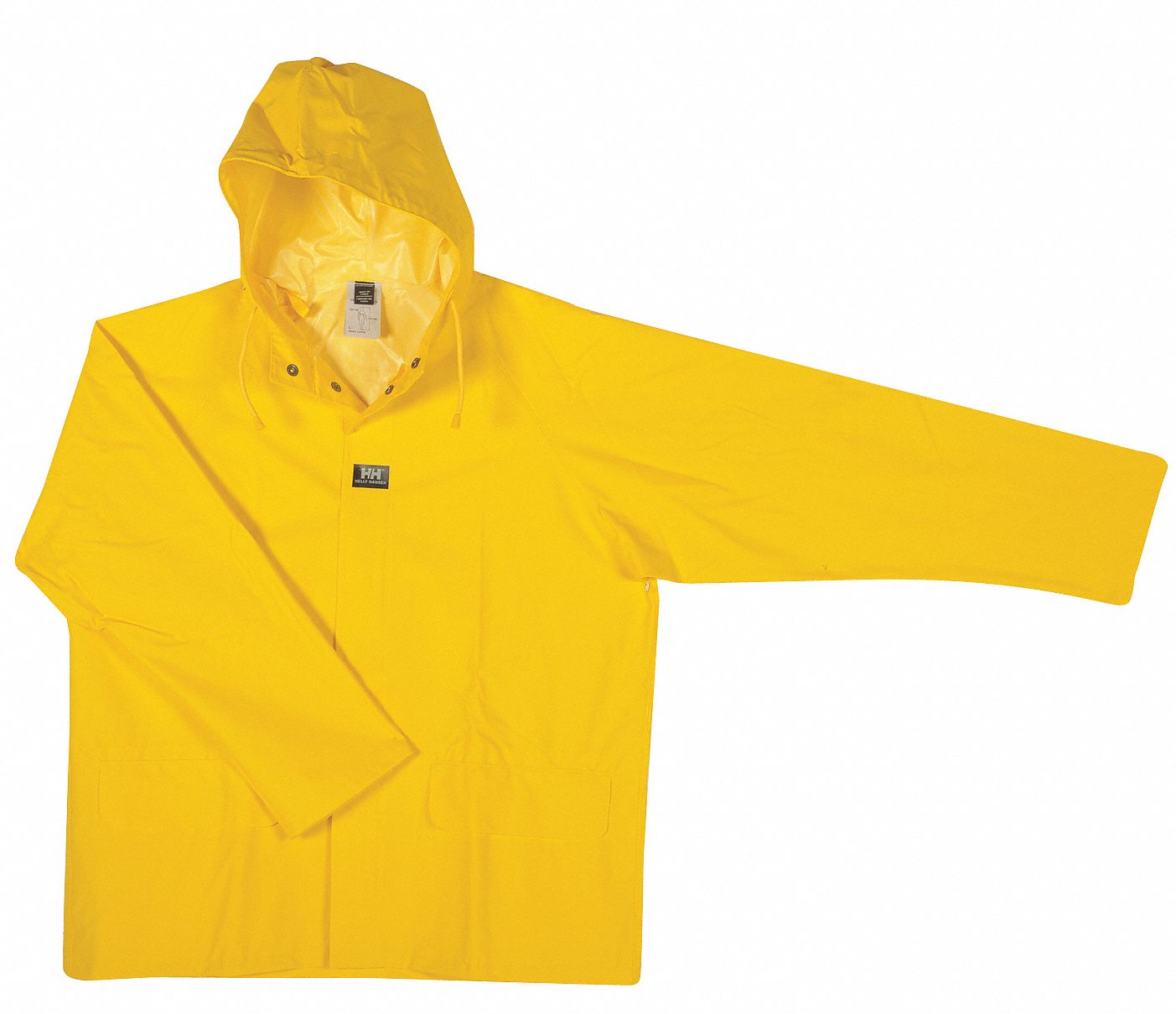 HELLY HANSEN Yellow, Rain Jacket with Hood, 4XL, PVC, Men's - 8VZ29 ...