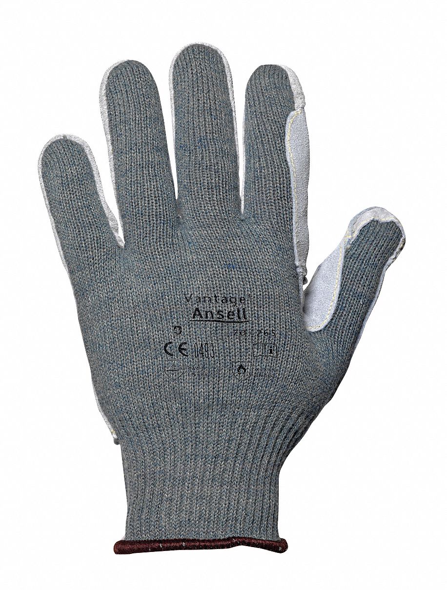 VANTAGE KNIT GLOVES, M (8), LEATHER PALM, KEVLAR FIBRE, ANSI CUT LEVEL A5