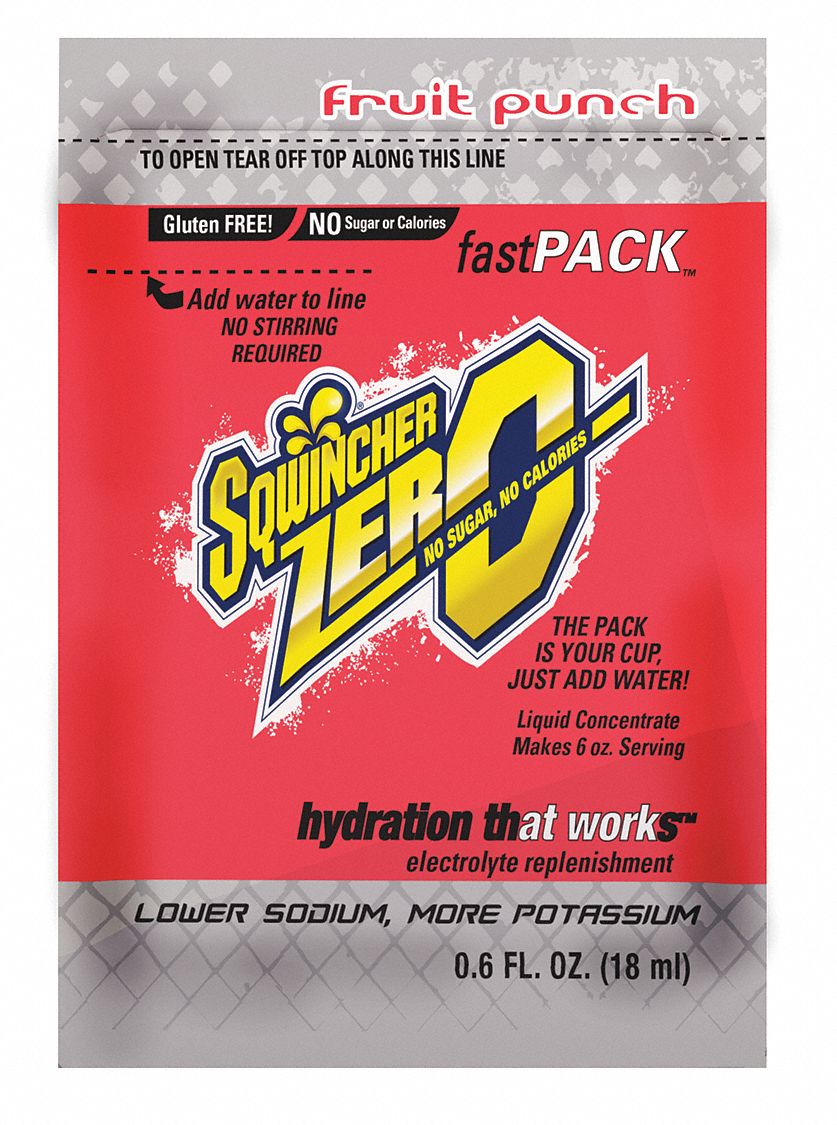 SQWINCHER, Sugar Free, 6 oz Yield per Unit, Sports Drink Mix 8ZT64