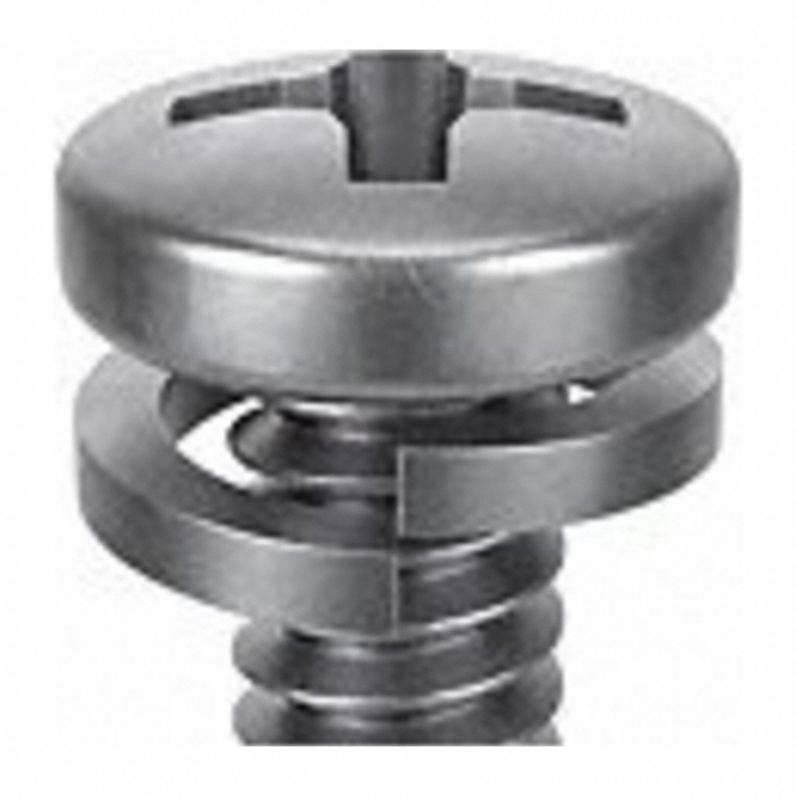 SEMS Screw: Split Lock, M4x0.70 Thread Size, 10 mm Lg, Stainless Steel, Passivated, Pan, 10 PK