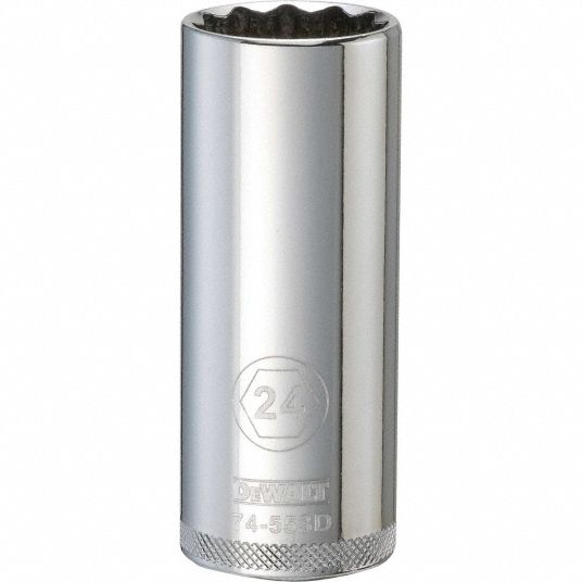 Deep Socket, 1/2in, 12-Point, 24MM - Grainger
