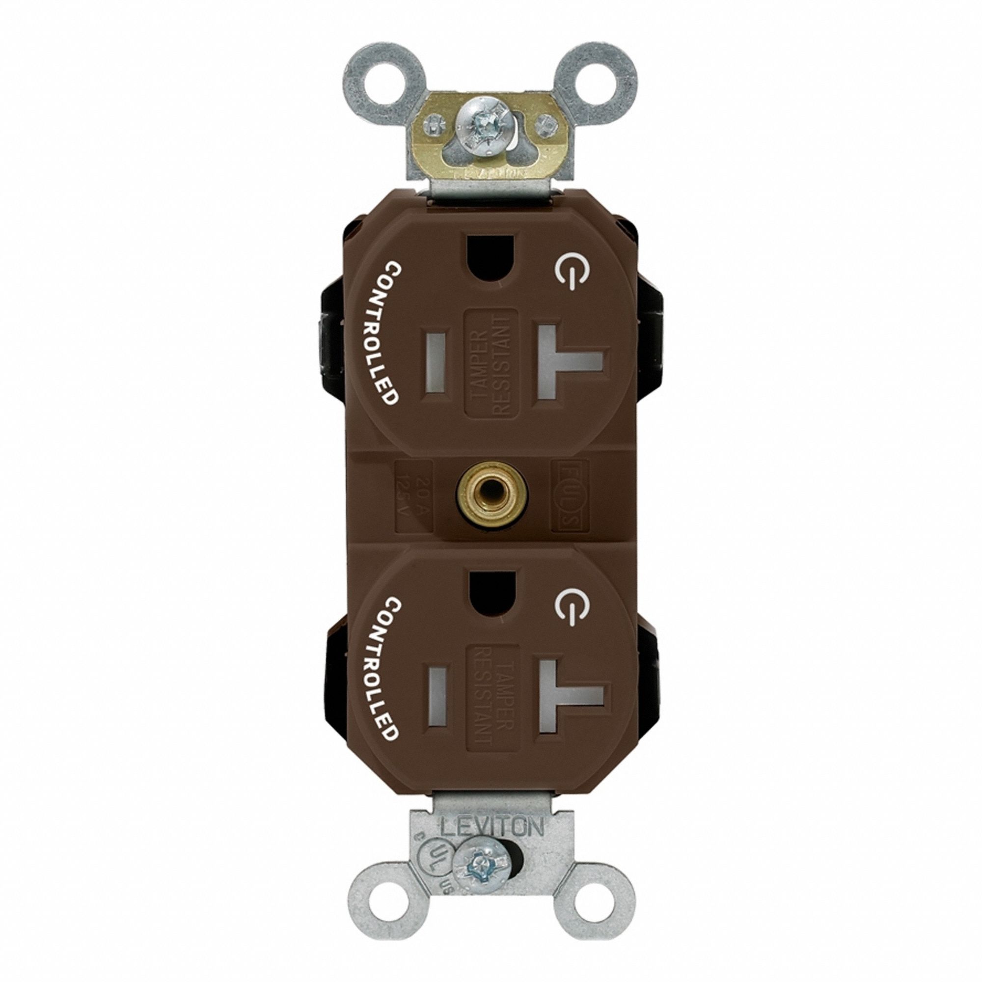 Lev-Lok Rec 20A 125V TR 2Mrk-Ctrl Brn