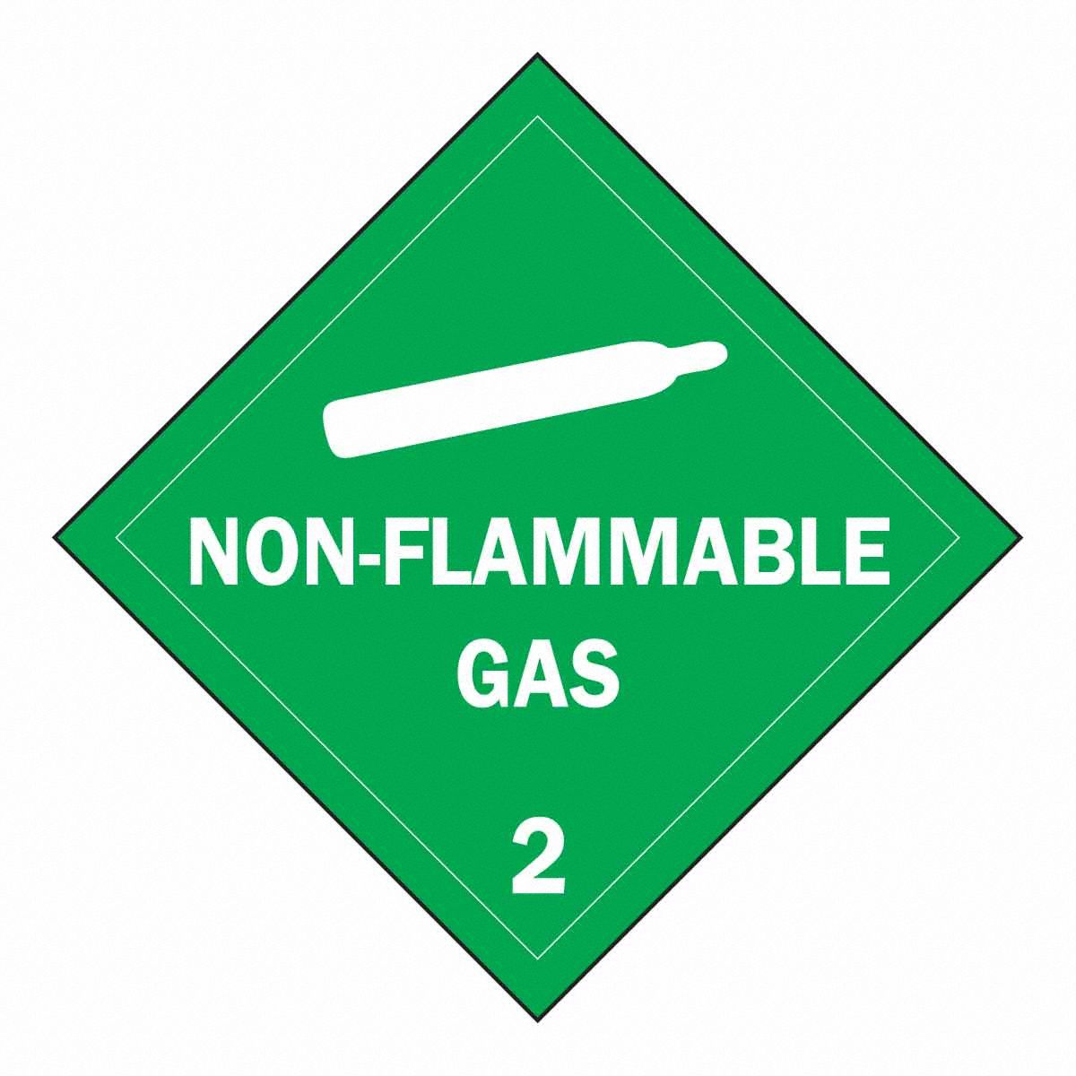 DOT Container Placard: Non-Flammable Gas, 10 3/4 in x 10 3/4 in, 10 3/4 in Label Ht, Placard