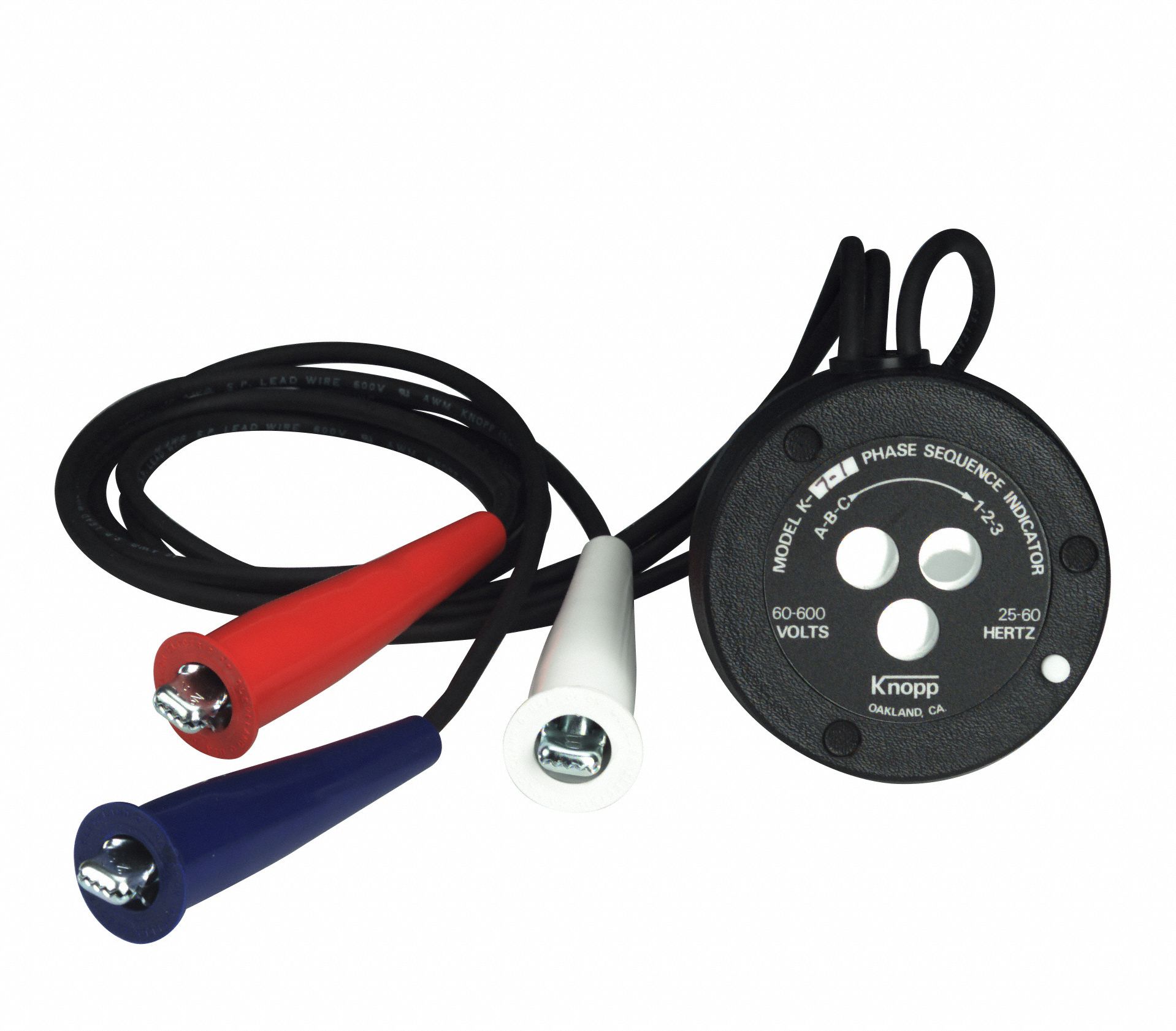 Phase Sequence Tester: 25 Hz to 60 Hz, 60 V to 600 V, For Three Phase, No Display