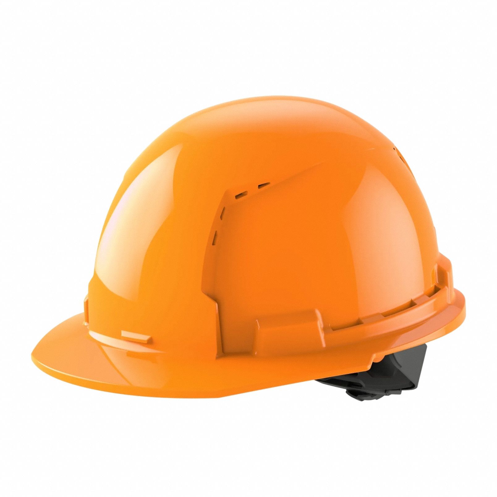 Hard Hat: Orange, Ratchet (4-Point), Ratchet, Polyethylene, Side-Slots, Milwaukee, Solid