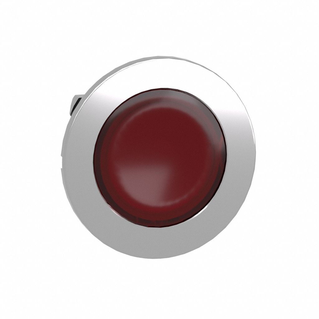 Flush Push Button: Red, 30 mm Mounting Size, Metallic, Momentary