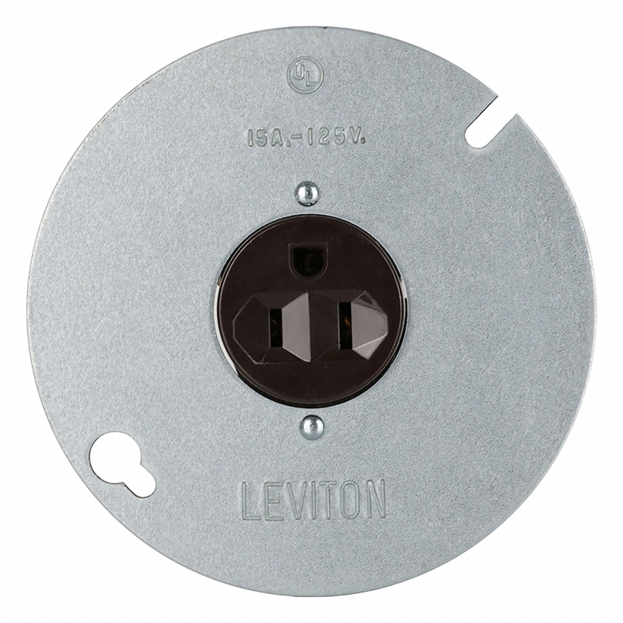 Single Receptacle Outlet: Single, 5-15R, 125V AC, 15 A, Black, 2 Pole / 3 Wire