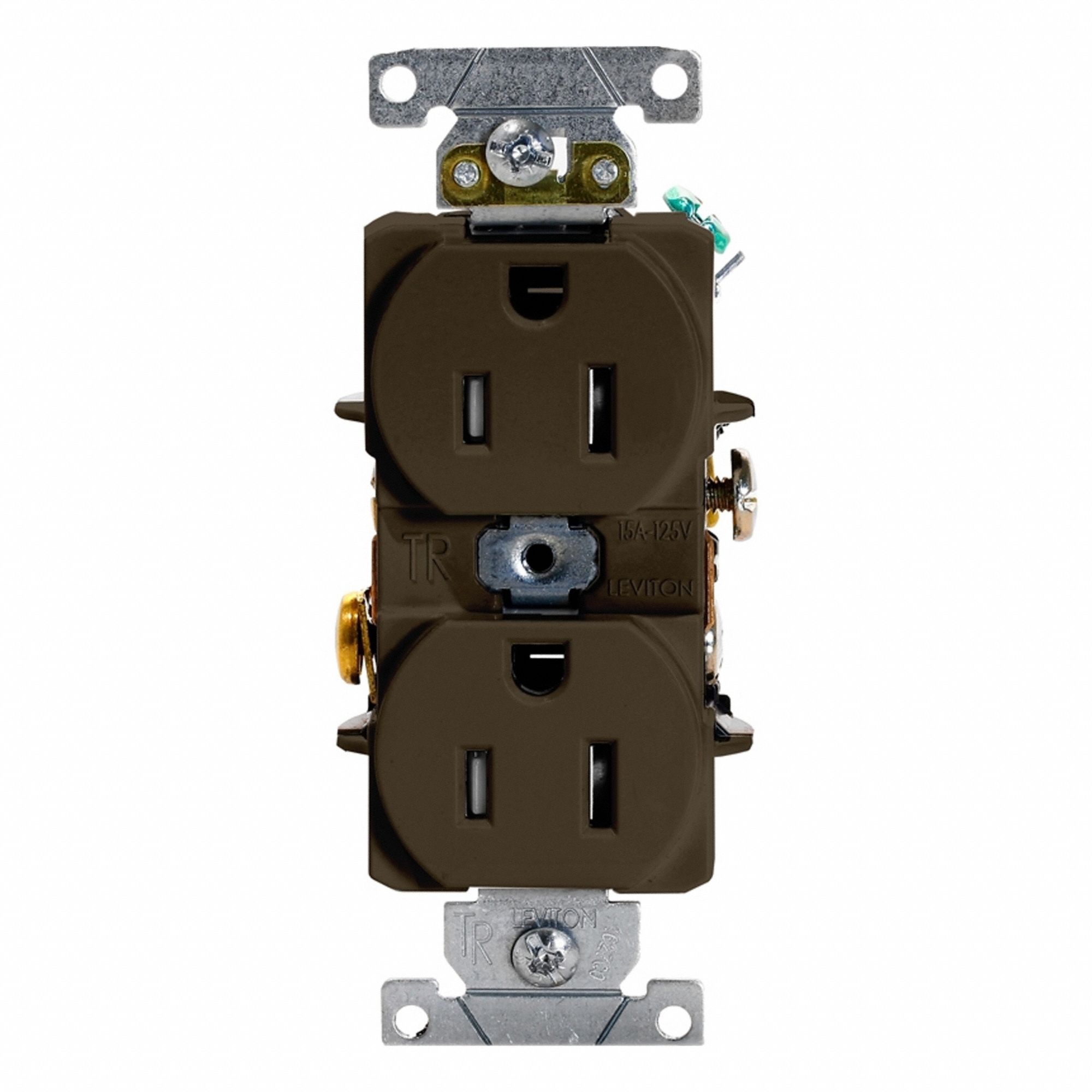 Dup Rec 15A 125V TR Brn