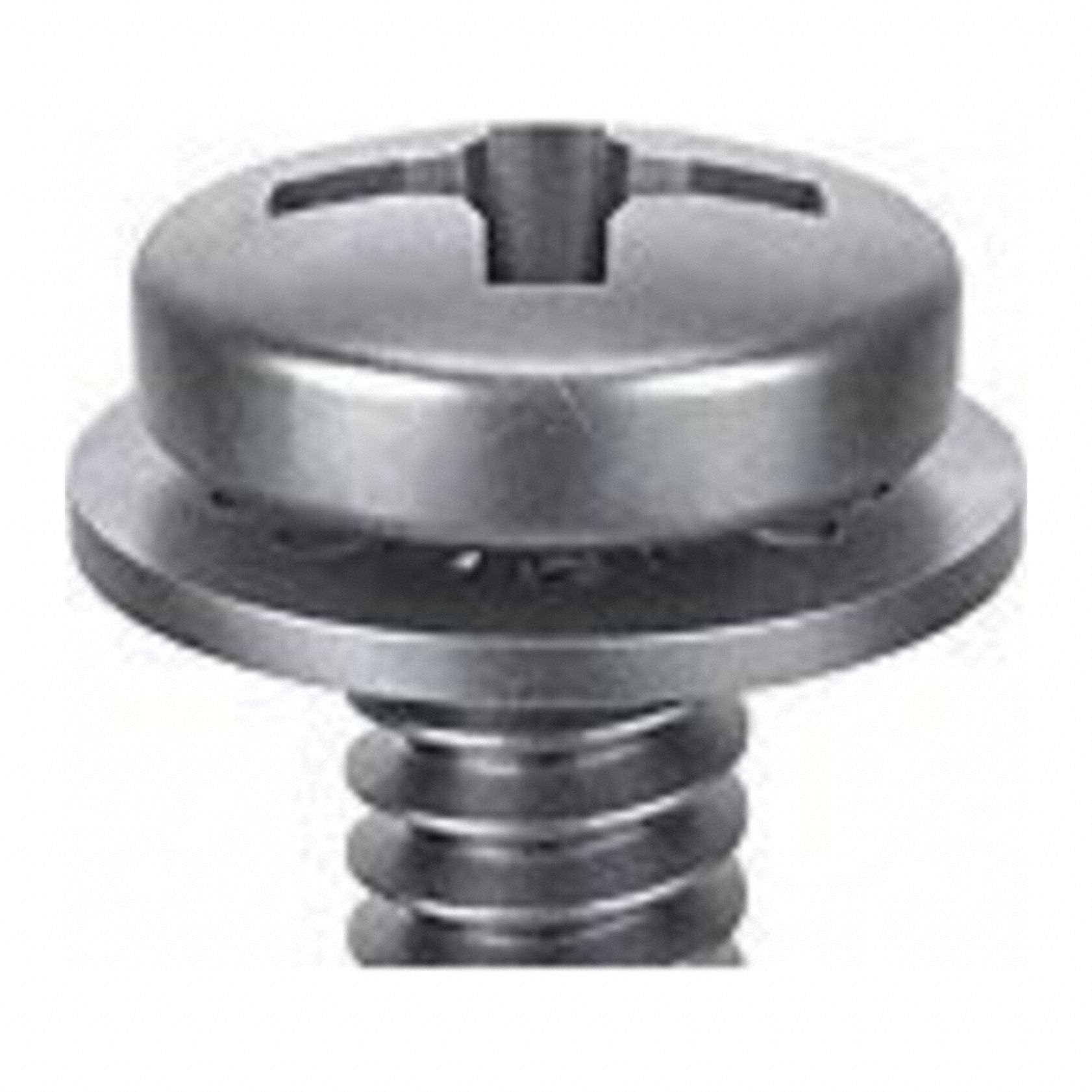 SEMS Screw: Internal Tooth, #8-32 Thread Size, 1 in Lg, Stainless Steel, Passivated, Pan, 25 PK
