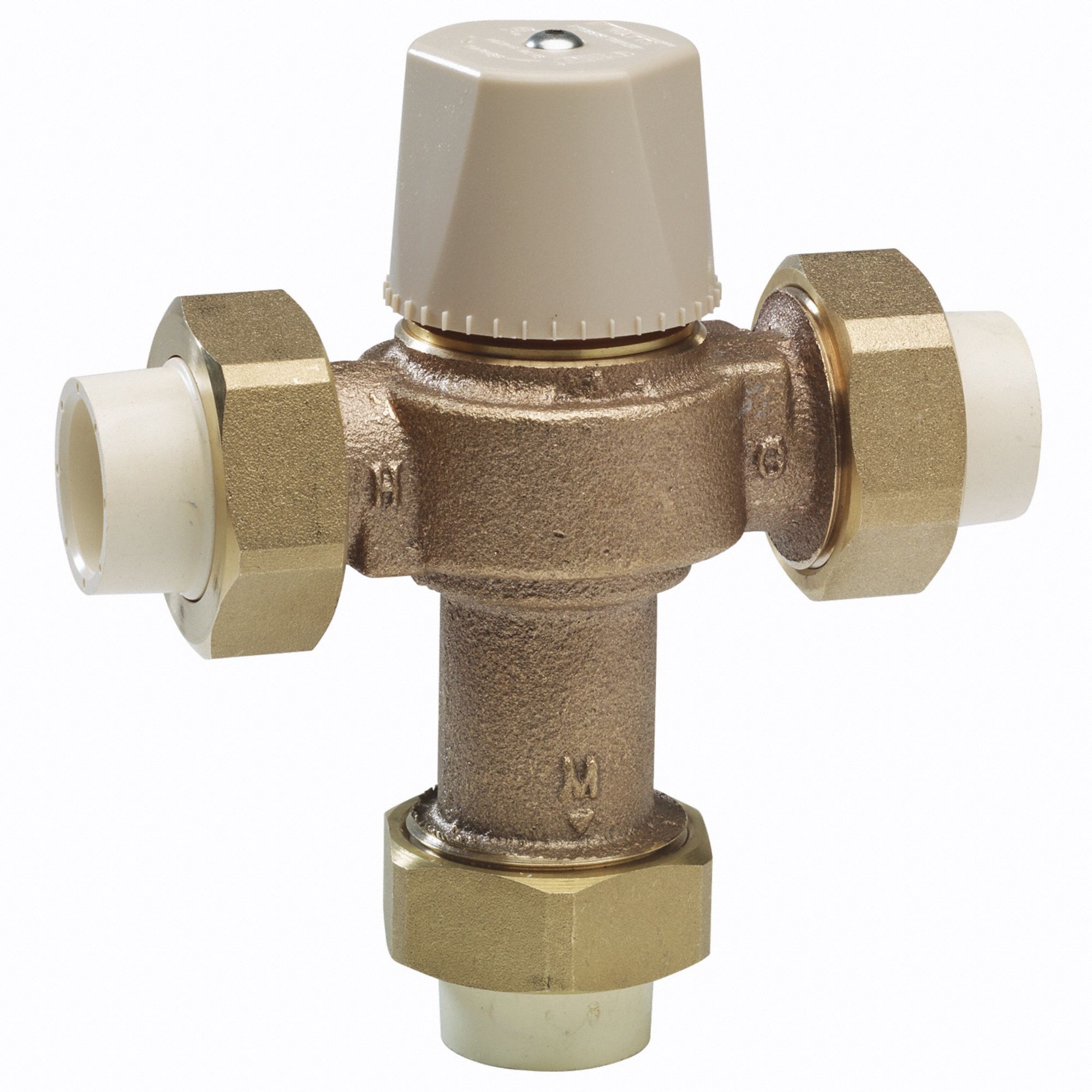 Thermostatic Mixing Valve: 1/2 in Inlet Connection Size, 1/2 in Outlet Connection Size