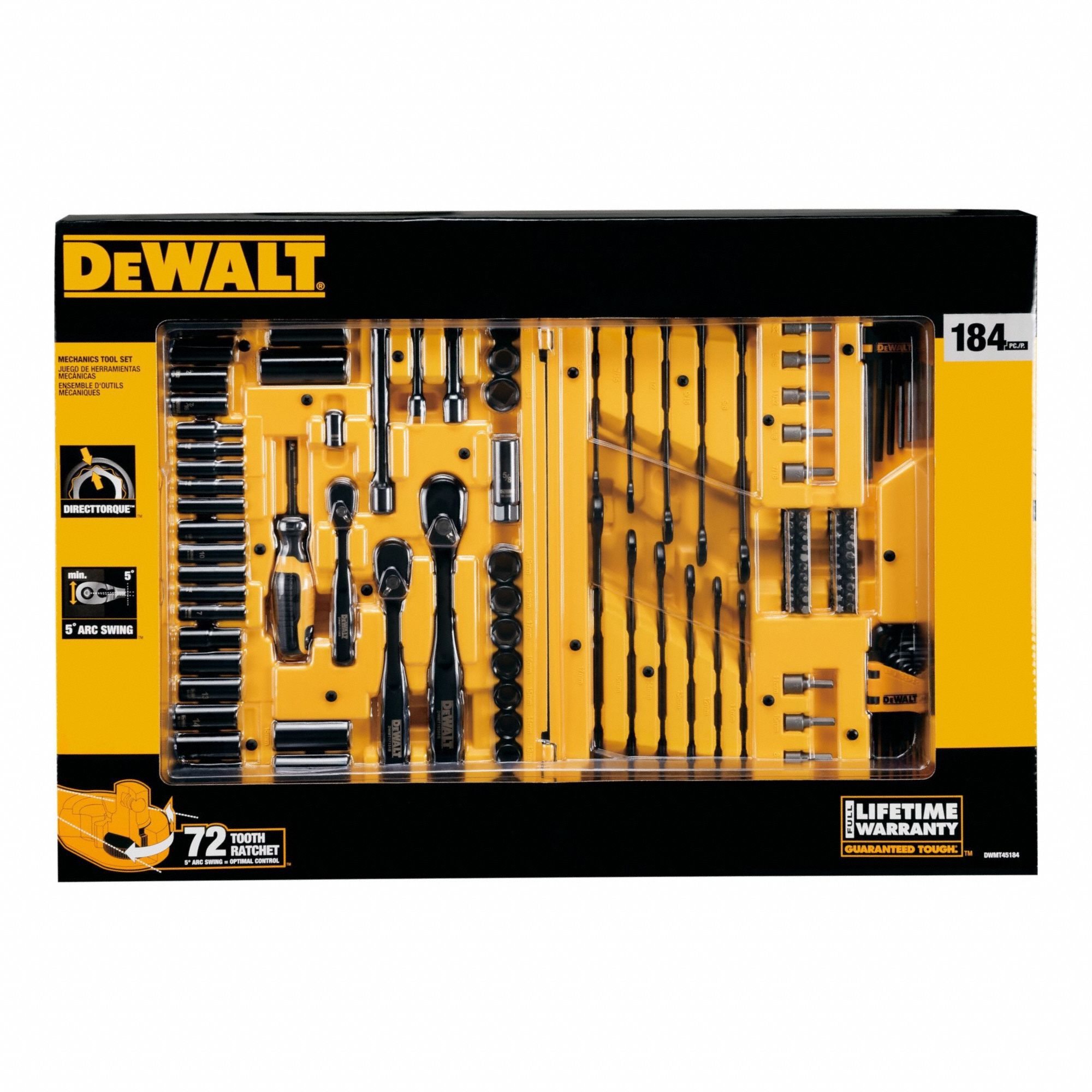 Mechanics Tool Set Black Chrome 184pcs