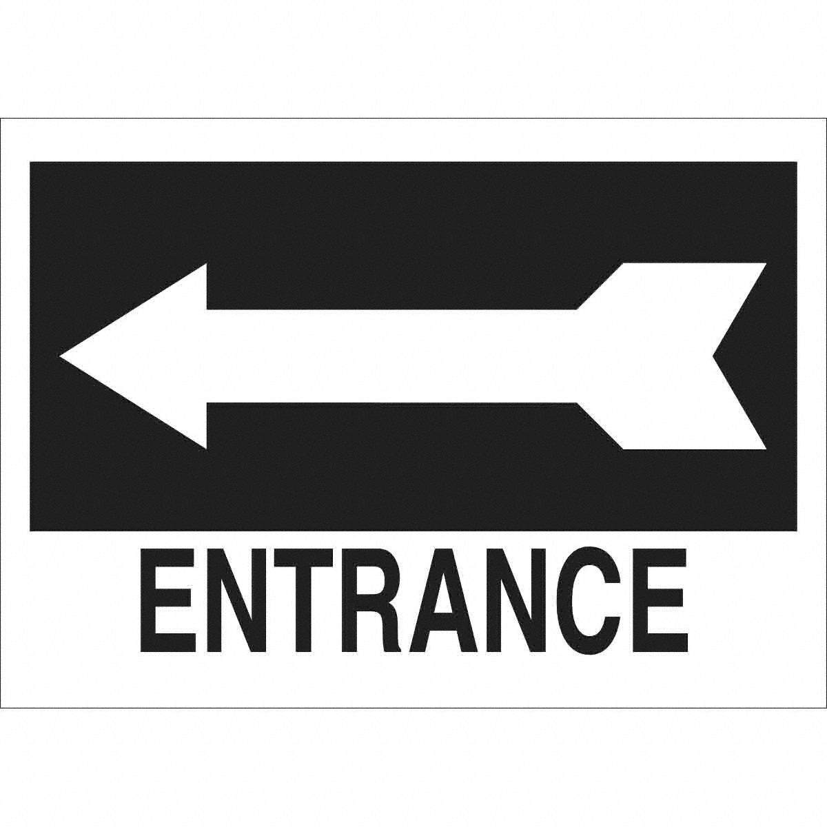 B555 BLK/WHT10X14 ENTRANCE ARW LEFT
