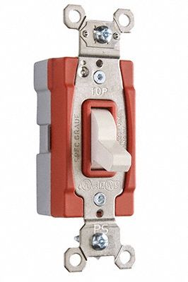 Wall Switch: Toggle Switch, 3-Way, White, 20 A, 120/277V AC, Snap-In Module