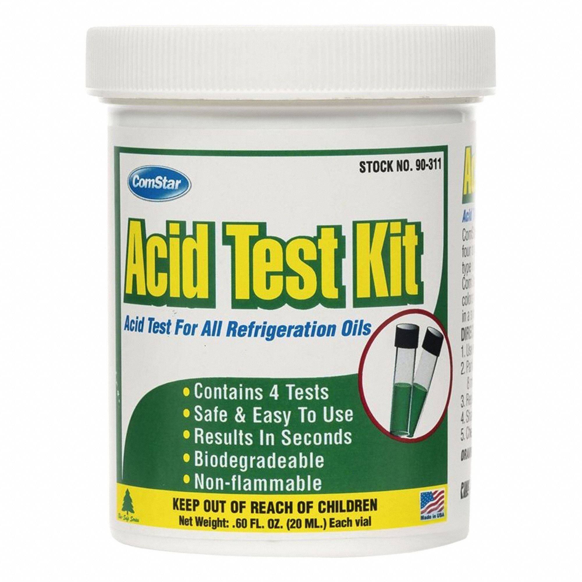 Acid Test Kit: Onsite, Acid Level, 4 Tests, Color Change, 4 PK