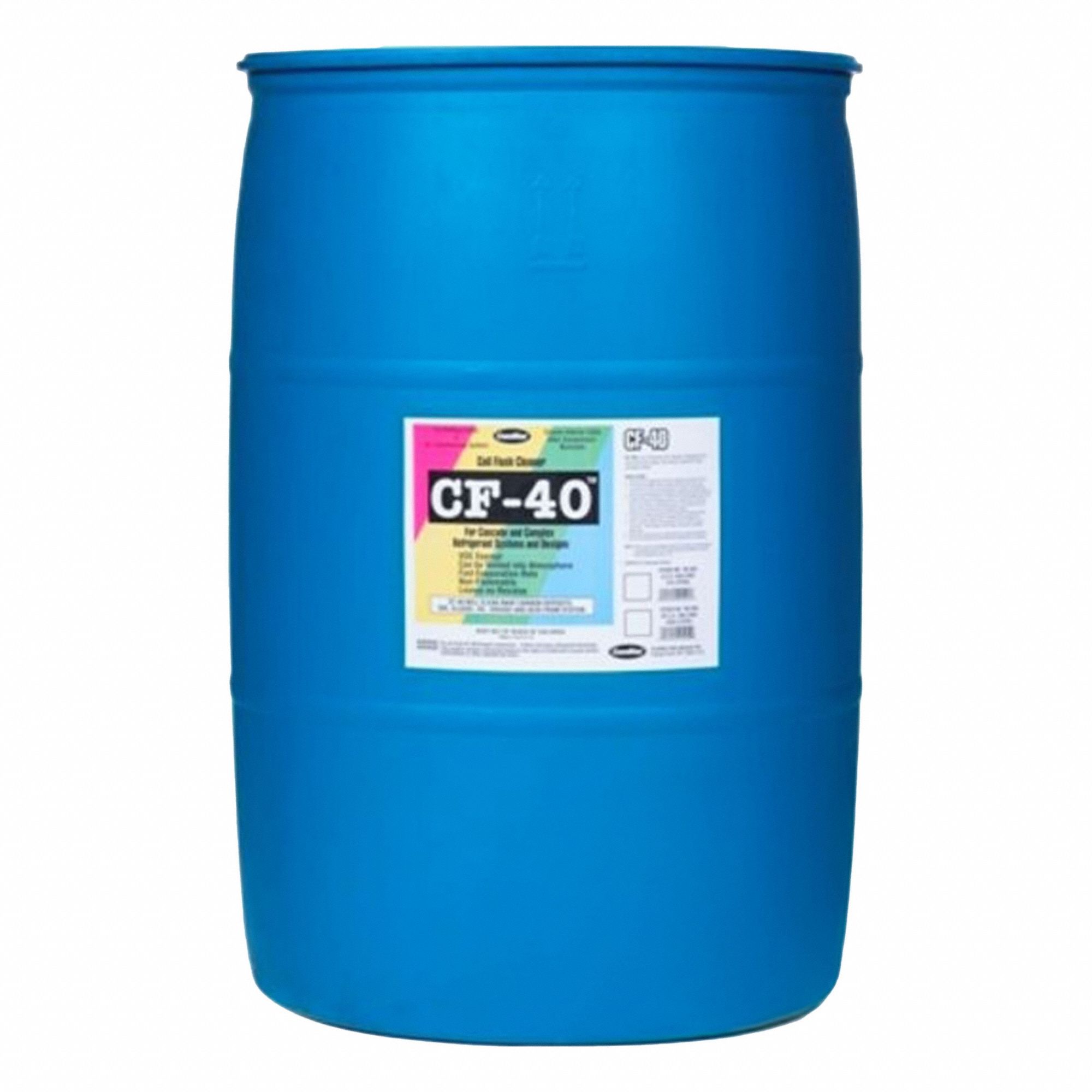 Coil Cleaner: CF-40, 55 gal, Drum, Water-Based, Clear, Foaming