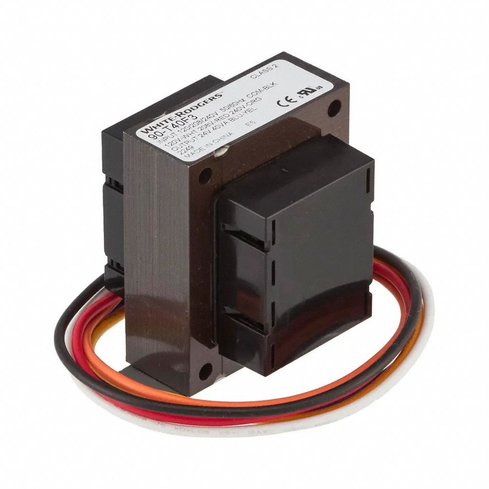 Class 2 Transformer: 40 VA Power Rating, 120V AC/208V AC/240V AC, 24V AC, Foot