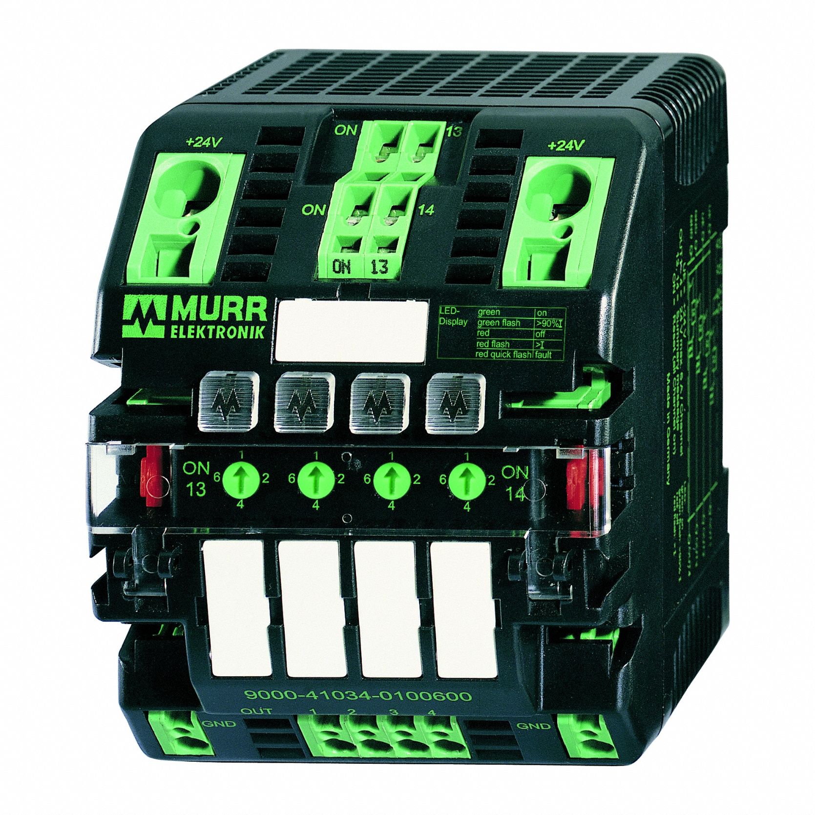 Electronic Circuit Protector: MICO, 4 Channels, 1 A/2 A/3 A/4 A Adj., 11 Connections