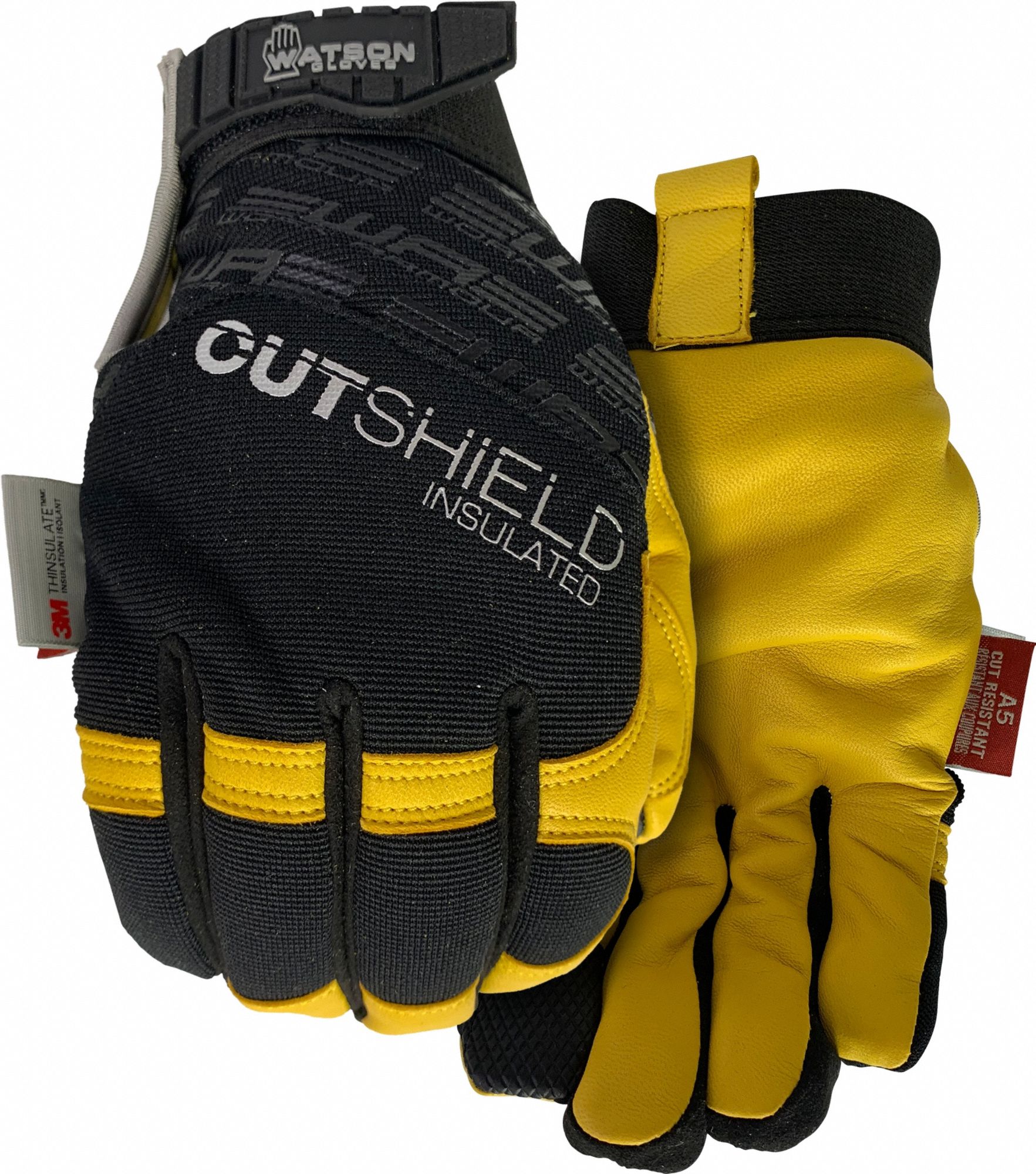 Mechanics Gloves: 2XL ( 13 ), 32°F Min Temp, Goatskin, Hook-and-Loop Cuff, Full, 1 PR