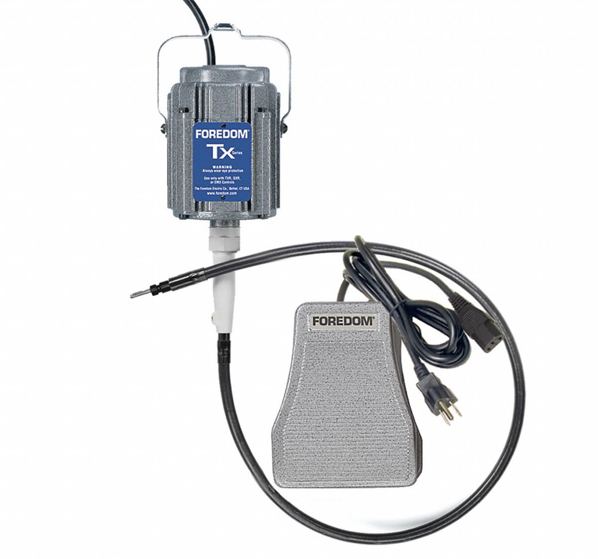 FOREDOM Flex Shaft Motor Kit: 3 A Current, Variable Speed, TX, 18,000 RPM Max. Speed (MPN M.TX-SXR). Key specifications — attr1255004: FOREDOM; attr1255007: Variable Speed.