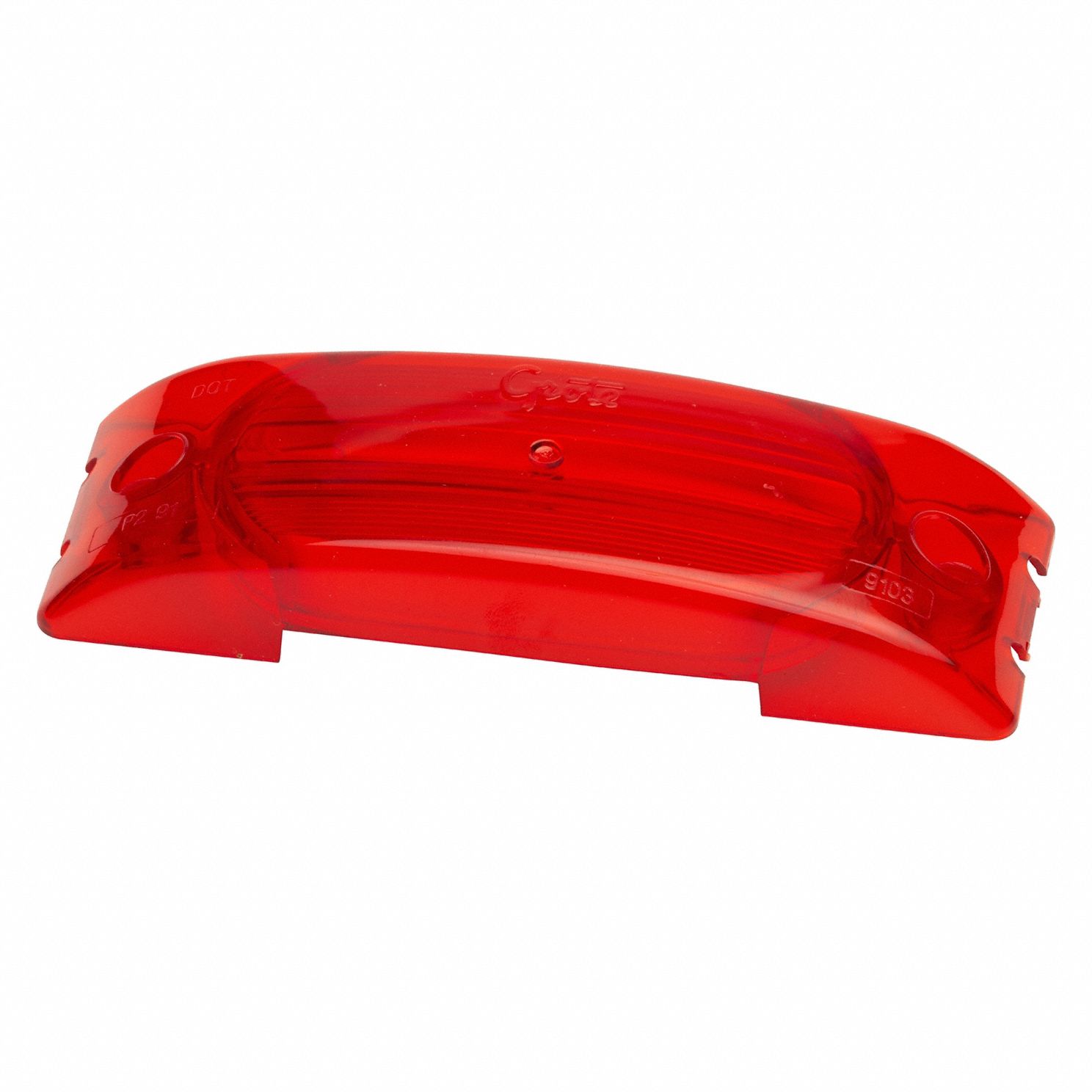 Replacement Lens: Rectangular, Tail Light, 2 in Ht - Vehicle Lighting, Polycarbonate, Red