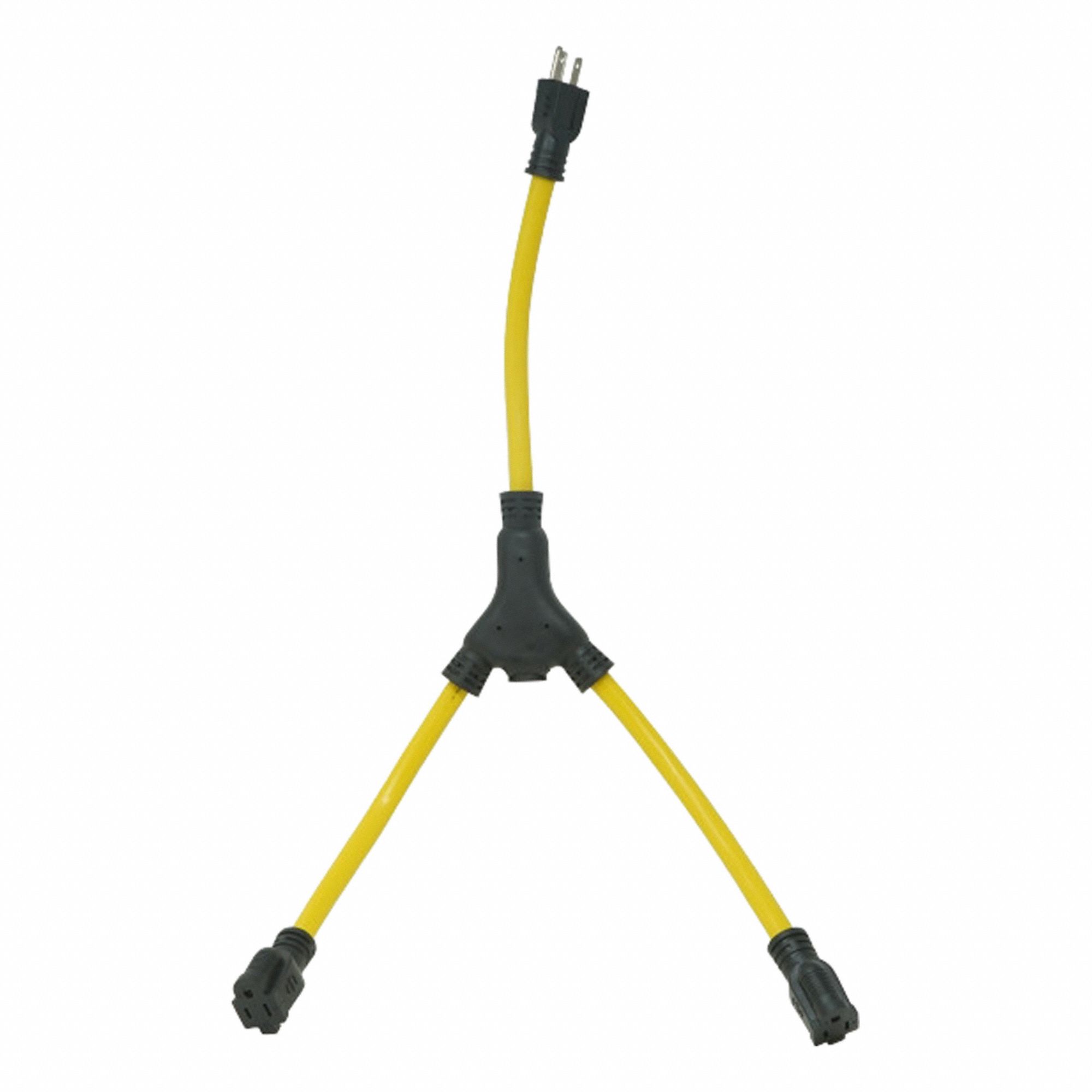 Cord Adapter 2 ft Yellow 2 Outlet