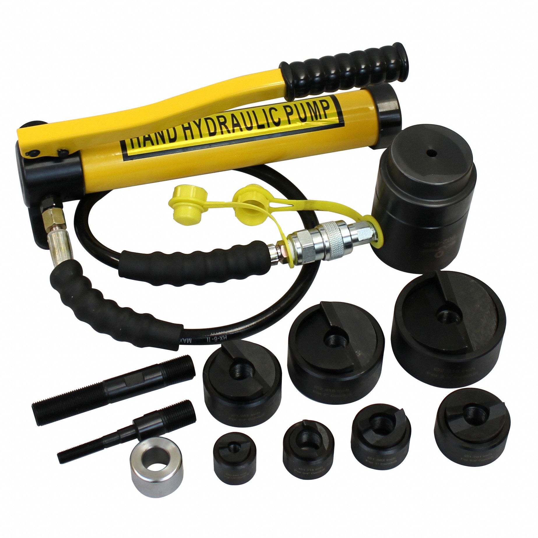 Hydraulic Knockout Punch Set For Punching Holes through Mild Steel upto 10 ga