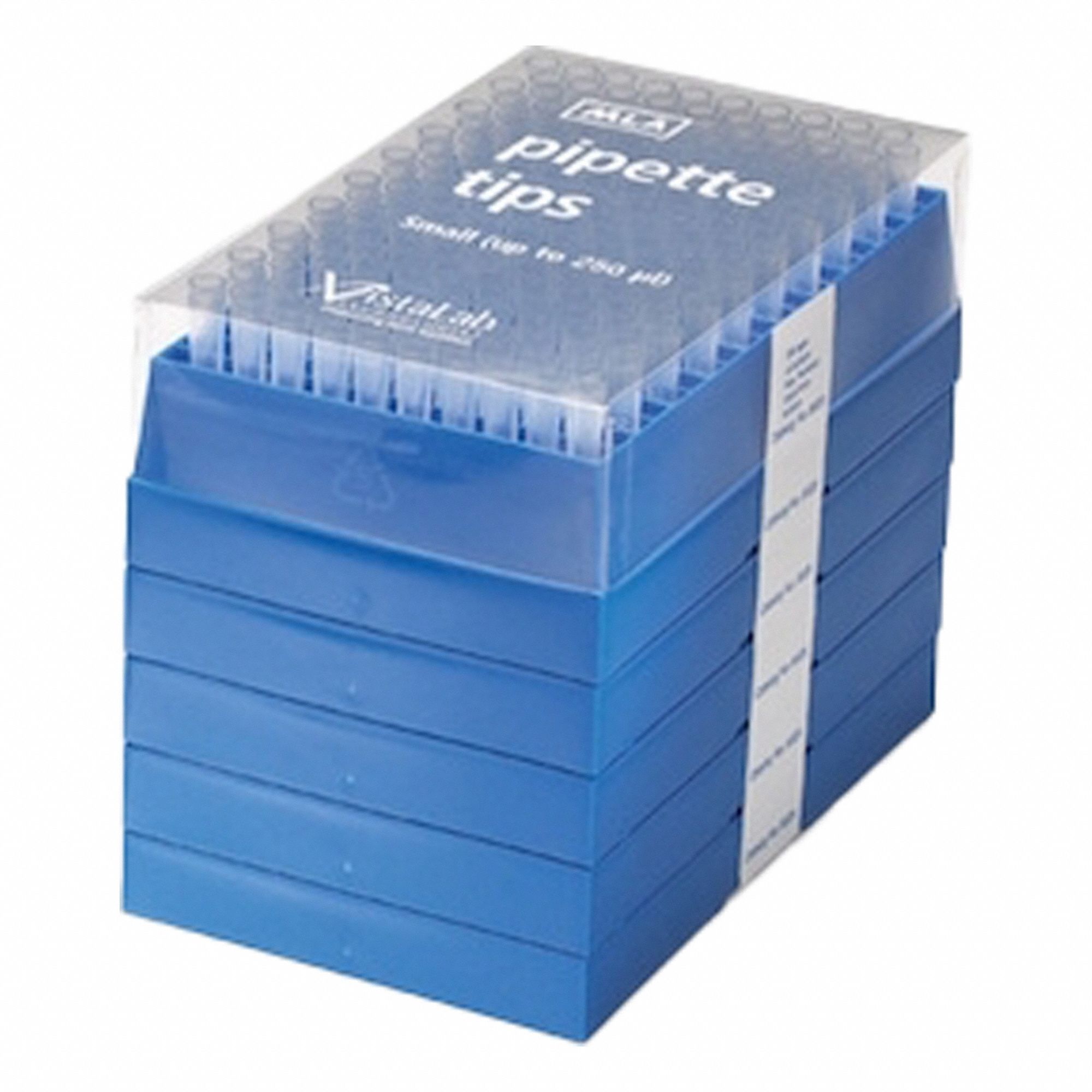Pipette Tip: Non-Sterile, 250 ul Capacity, Preconfigured Rack, No Filter, Clear, 1, 000
