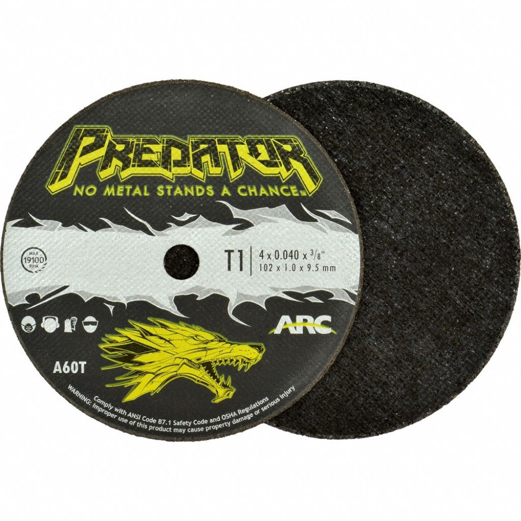 Abrasive Cut-Off Wheel, Grit 46, 4" dia