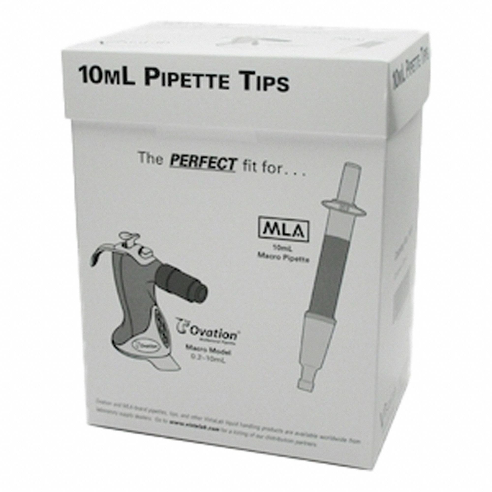 Pipette Tip: Non-Sterile, 10 mL Capacity, Bulk Bag, No Filter, 7/8 in Overall Dia, 35
