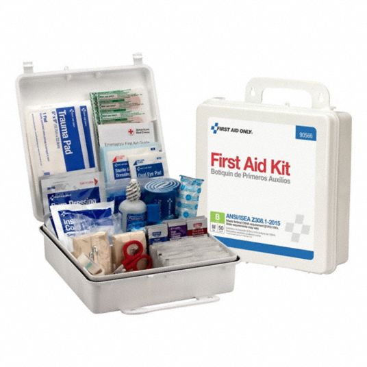 195 Components, ANSI/ISEA Z308.1-2015, First Aid Kit and Housing ...