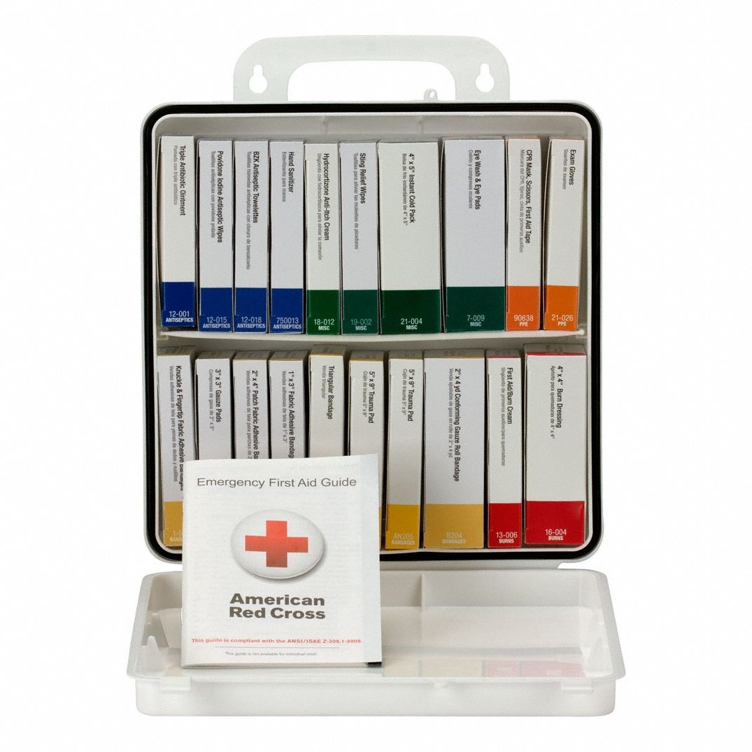 FIRST AID ONLY, 129 Components, ANSI/ISEA Z308.1-2015, First Aid Kit ...