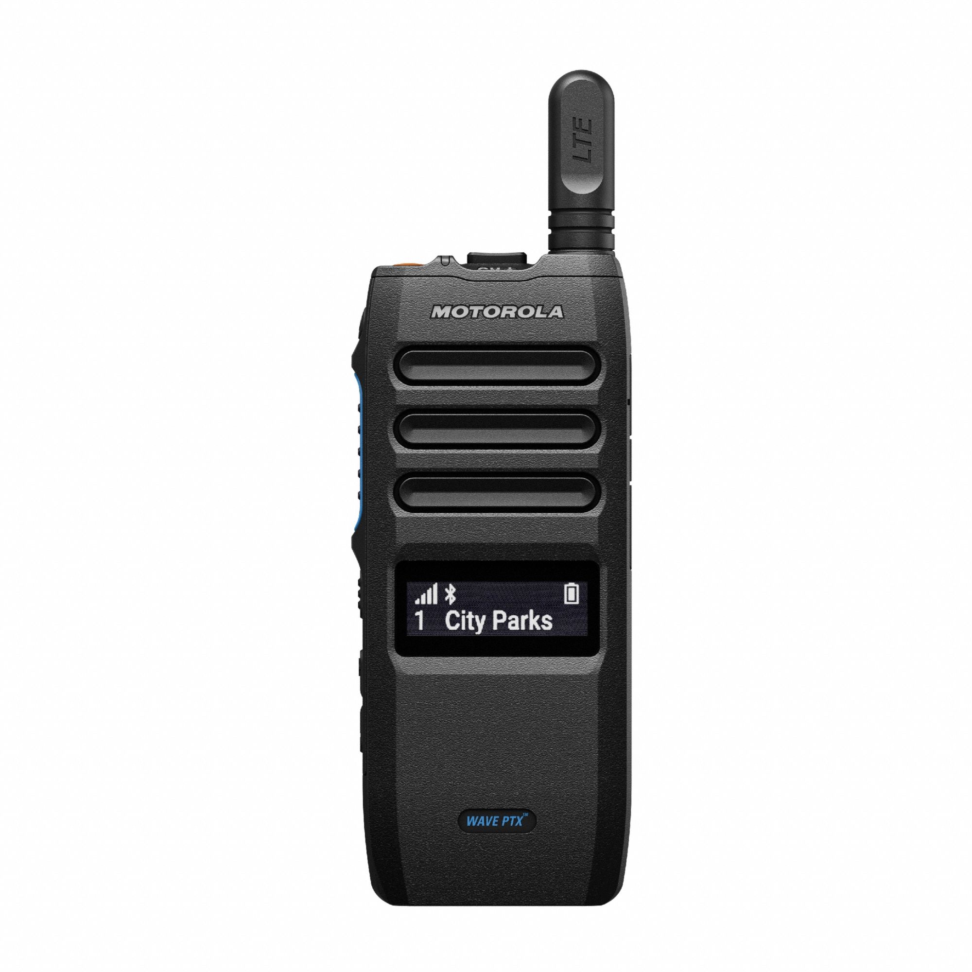 MOTOROLA Motorola TLK110 Radio: TLK/Wave Series, LTE, 96 Channels, Alphanumeric, 18 hrs, Li-Ion, no (MPN HK2183A). Key specifications — attr919970: Black; attr919988: Yes.