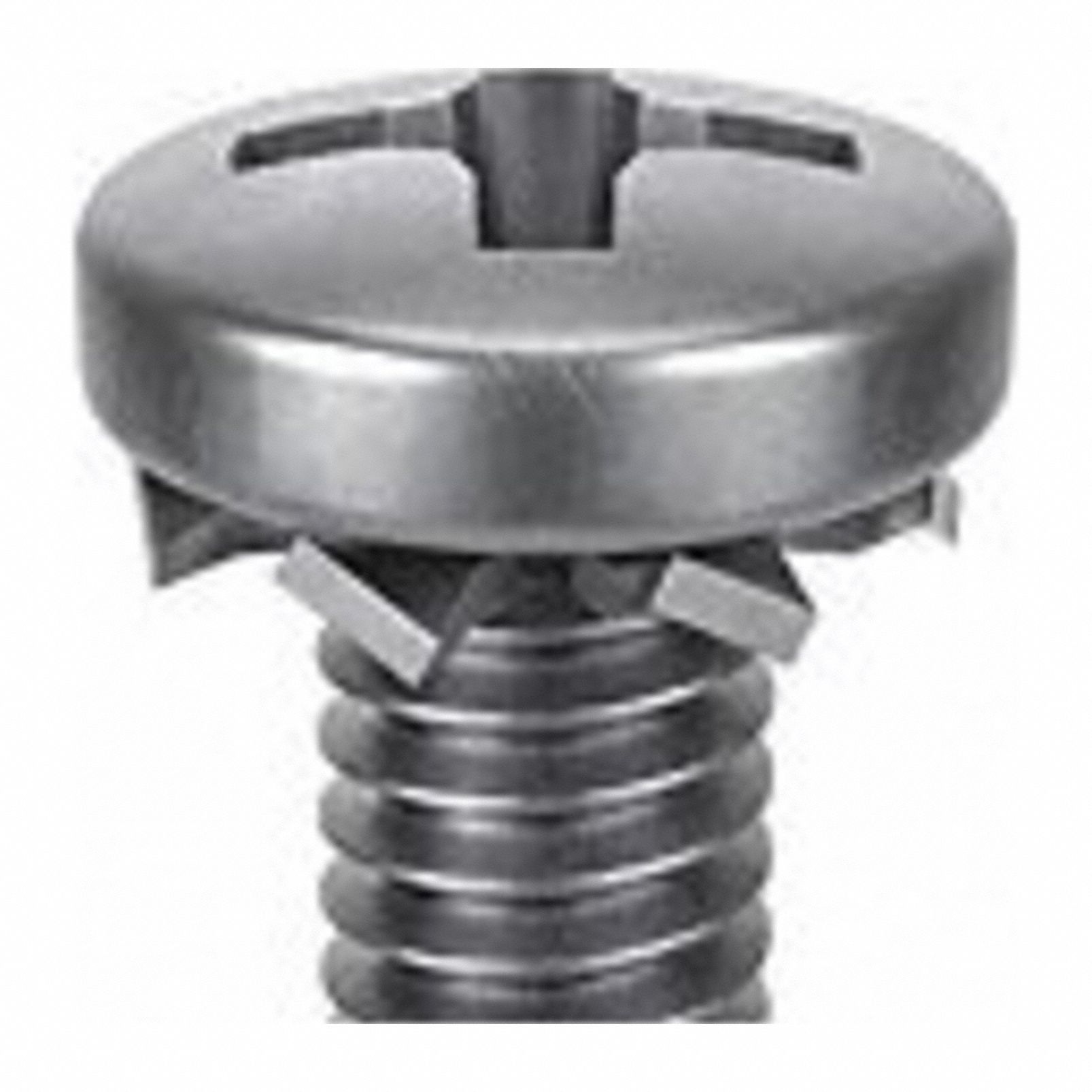 SEMS Screw: External Tooth, #10-24 Thread Size, 5/8 in Lg, Stainless Steel, Passivated, Pan, 10 PK