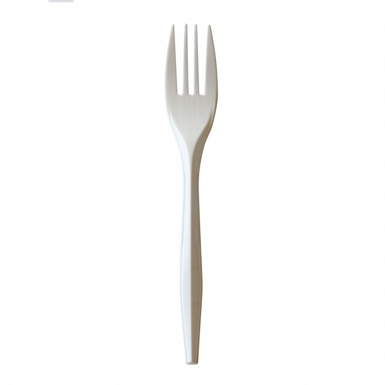 Disposable Cutlery Set: White, Plastic, Unwrapped, Fork, 1, 000 PK
