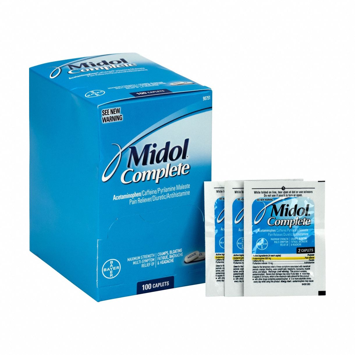 BAYER MIDOL, Acetaminophen/Caffeine/Pyrilamine Maleate, 25 Individual ...