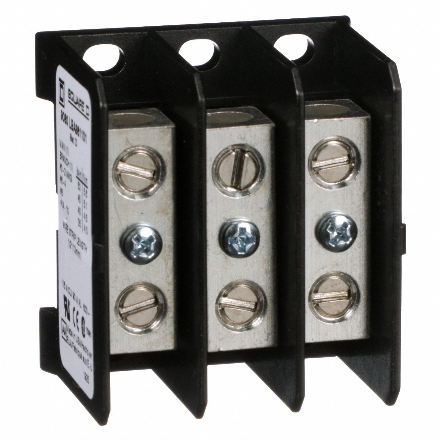 MINIATURE DISTRIBUTION BLOCK, 3 POLES, SURFACE MOUNT