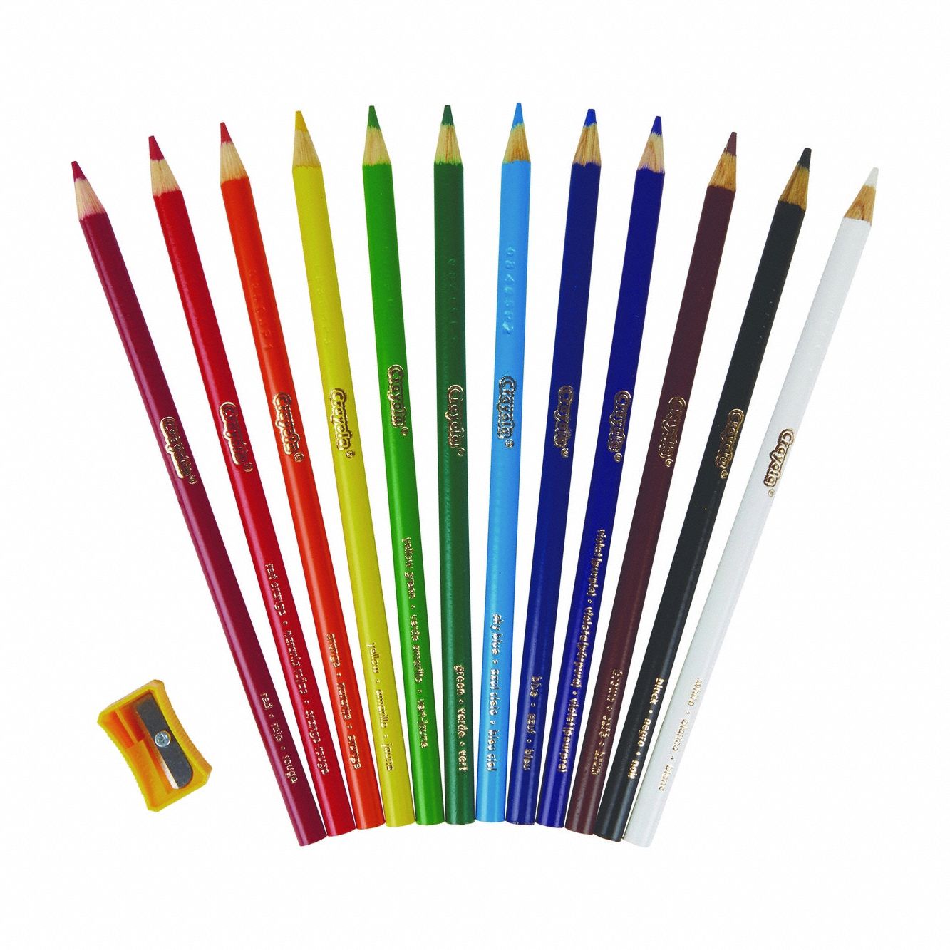 Colored Pencil: 2B, 0.9 mm Point Size, Assorted, Wood, Eraser Not Included, Round, 240 PK