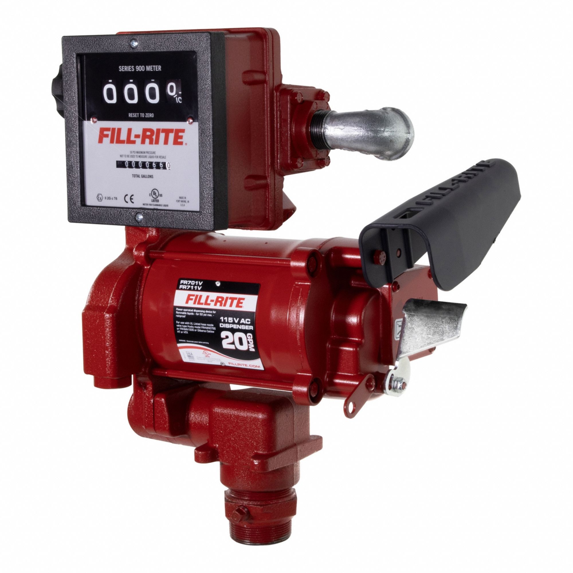 FILL-RITE, 20 gpm Max. Flow Rate, 115 V AC, Electric Drum Pump - 908T64 ...