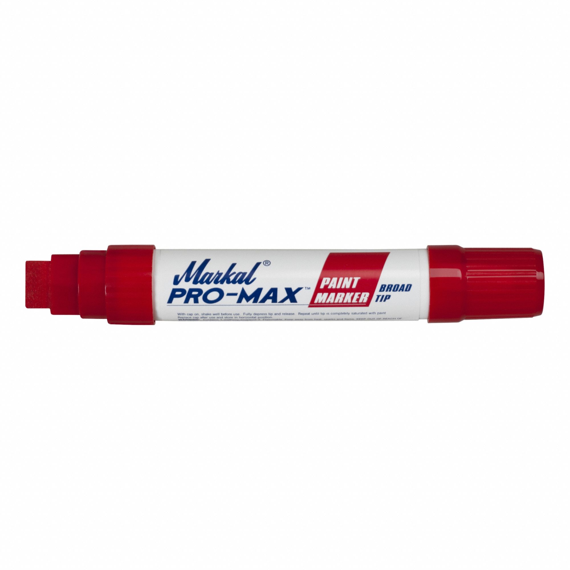 Liquid Paint Marker: 3.18 mm Tip Wd, Fiber, Red, Chisel