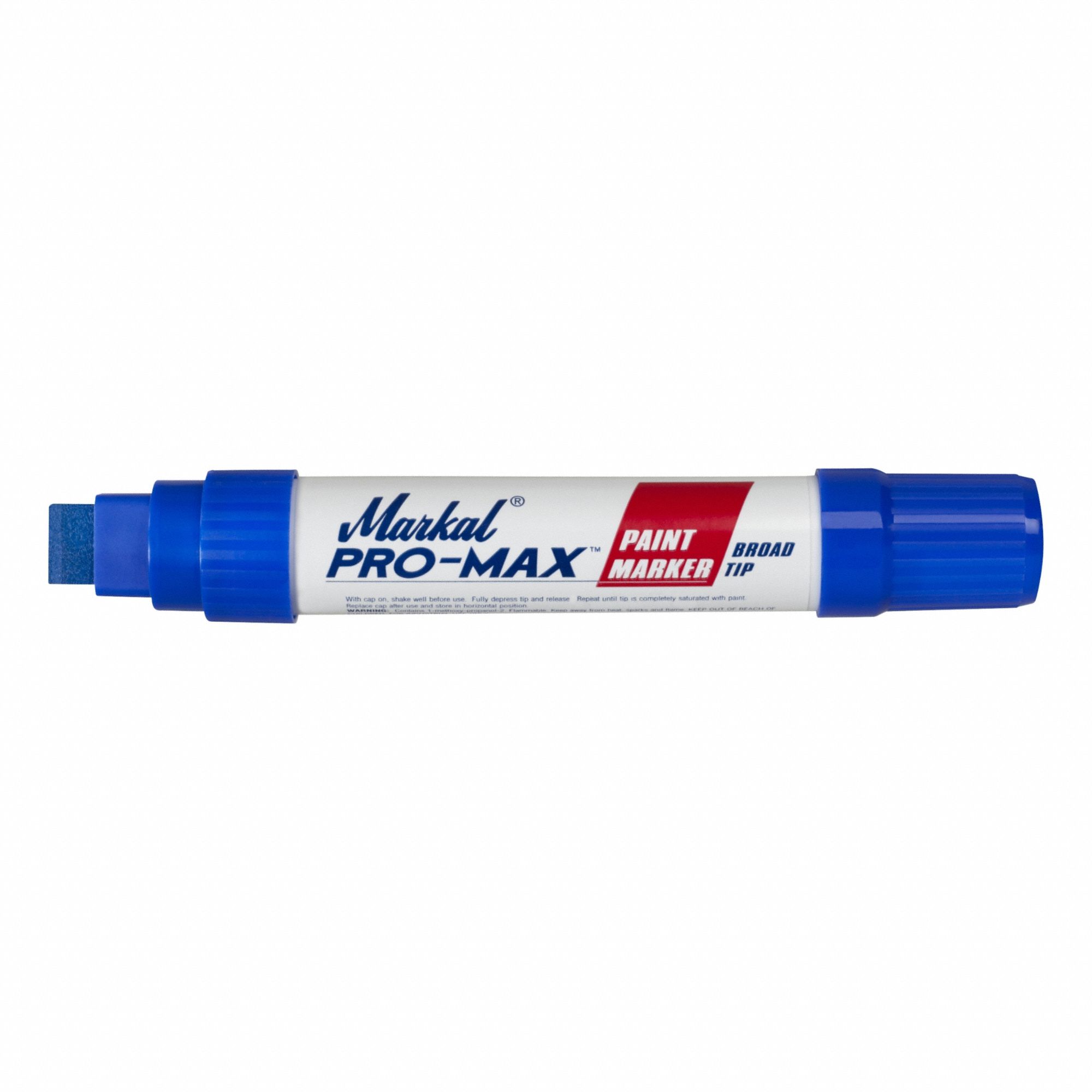 Liquid Paint Marker: 3.18 mm Tip Wd, Fiber, Blue, Chisel