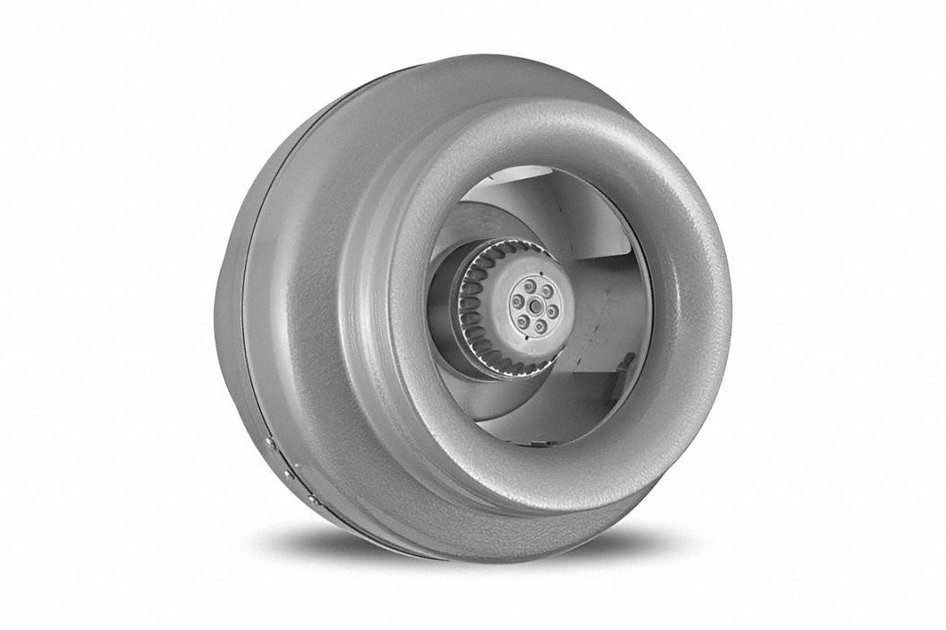 In-Line Duct Fan: 10 in Duct, 120V AC, 1 Ph, 60 Hz Freq, Metal (MPN VTX1000). Key specifications — Includes: Mounting Bracket; Brand: PANASONIC; Speed Controllable: Yes; Housing Material: Metal; Nameplate Voltage: 120V AC; Number of Speeds: Variable.