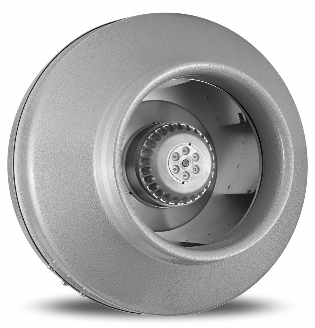 In-Line Duct Fan: 8 in Duct, 120V AC, 1 Ph, 60 Hz Freq, Metal (MPN VTX800L). Key specifications — Includes: Mounting Bracket; Brand: PANASONIC; Speed Controllable: Yes; Housing Material: Metal; Nameplate Voltage: 120V AC; Number of Speeds: Variable.