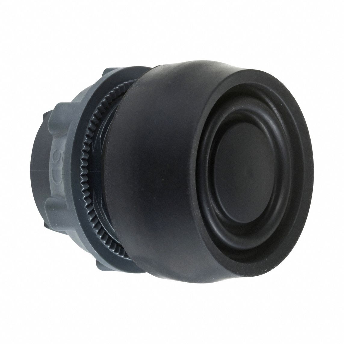 Flush Push Button: Black, 22 mm Mounting Size, Non-Metallic, Momentary