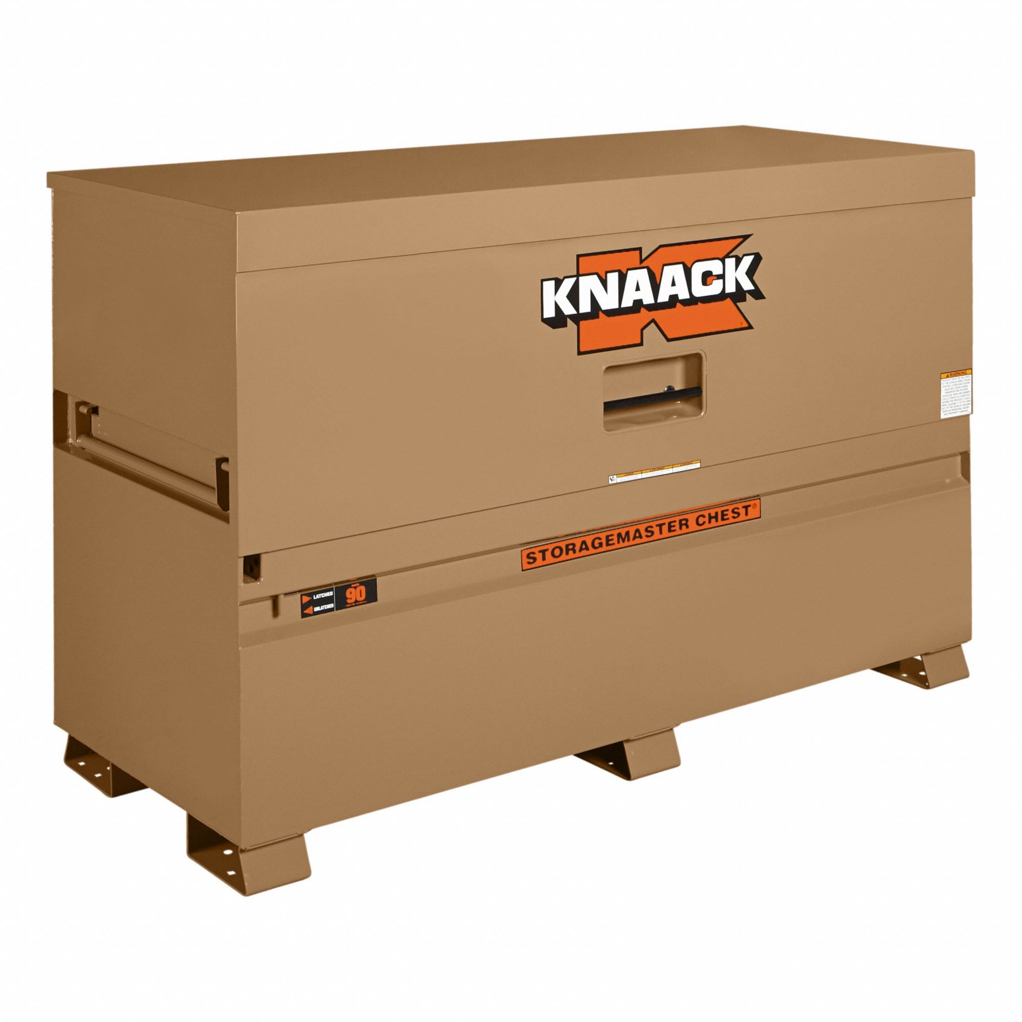 Piano-Style Jobsite Box: 72 in W x 30 in D x 49 in H, 57.5 cu ft, Tan