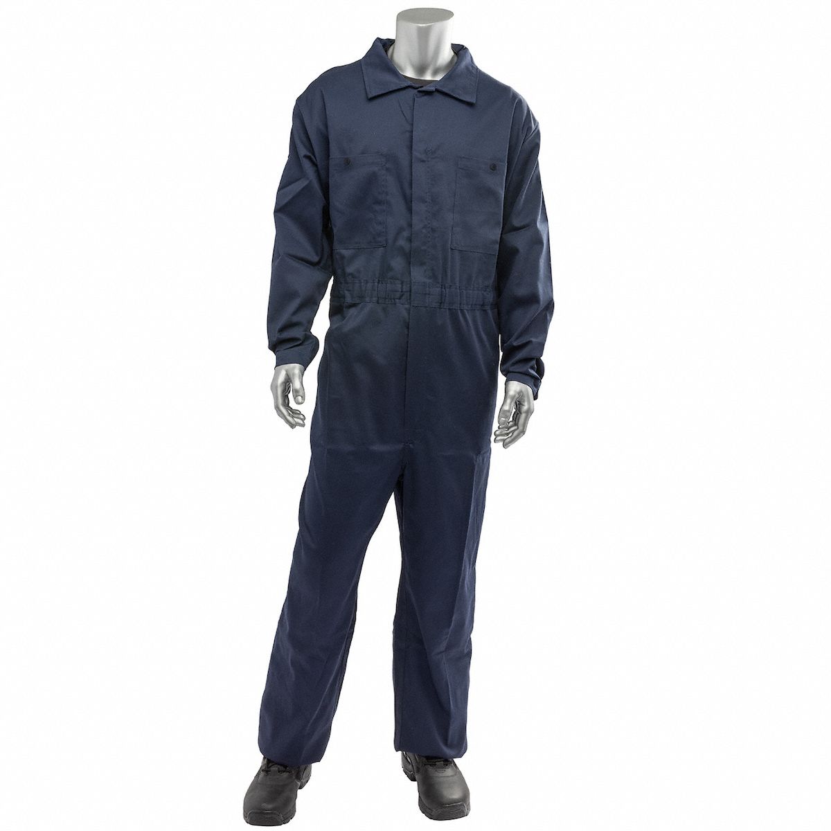 Coverall: 9 cal/sq cm ATPV, Men's, 2XL, Tall, 52 in Max. Chest Size, 46 in Max Waist Size, Navy