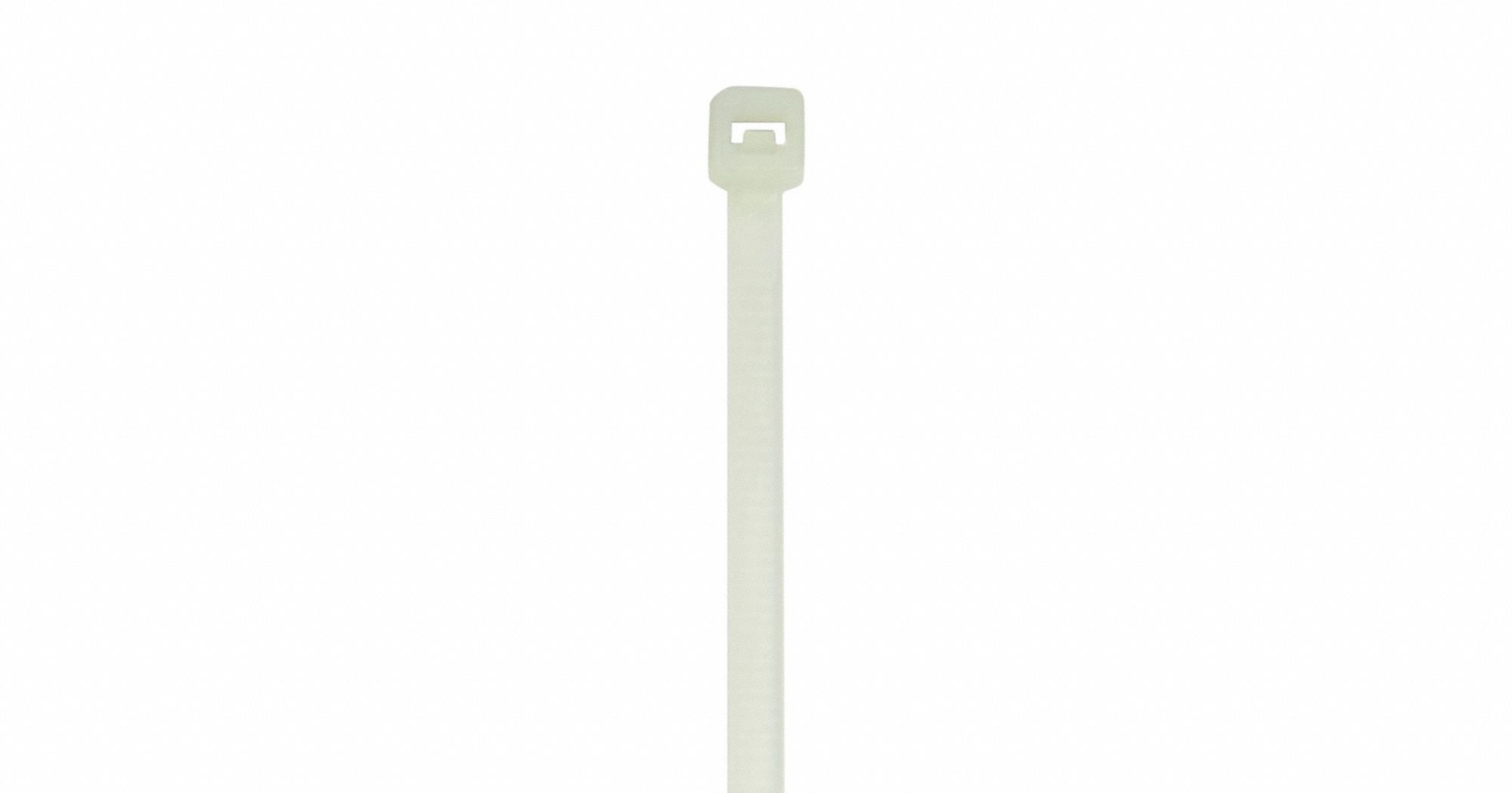 GRAINGER Cable Tie: 14 1/2 in Nominal Lg, 4 in Nominal Max. Bundle Dia., 0.19 in Wd, Natural, 100 PK (MPN 911ZE0). Key specifications — Outdoor Use: No; Color: Natural.