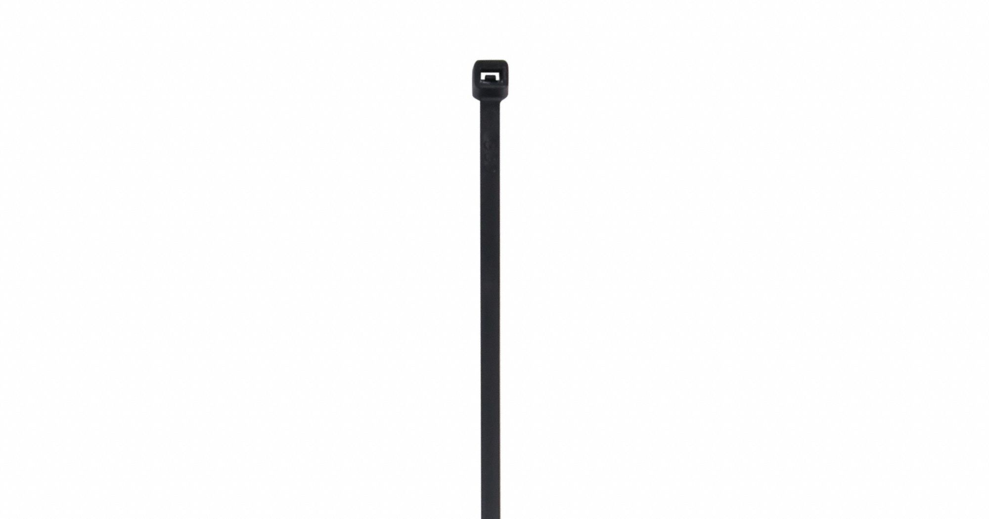 GRAINGER Cable Tie: 12 in Nominal Lg, 3 1/4 in Nominal Max. Bundle Dia., 0.19 in Wd, Black, 100 PK (MPN 911ZD9). Key specifications — Outdoor Use: Yes; Color: Black.