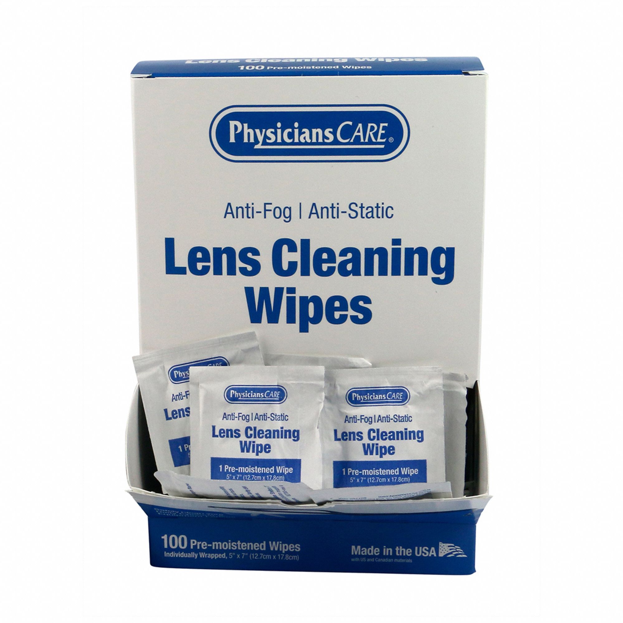 100 Wipe Count, Individually Wrapped, Lens Cleaning Tissue 49H381