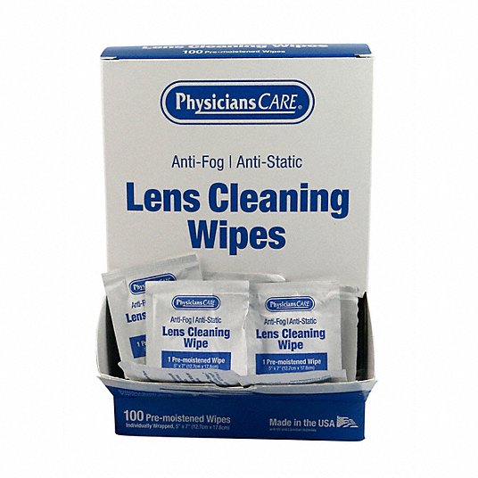 First Aid Only 90192 Lens Cleaning Wipes 100/Box